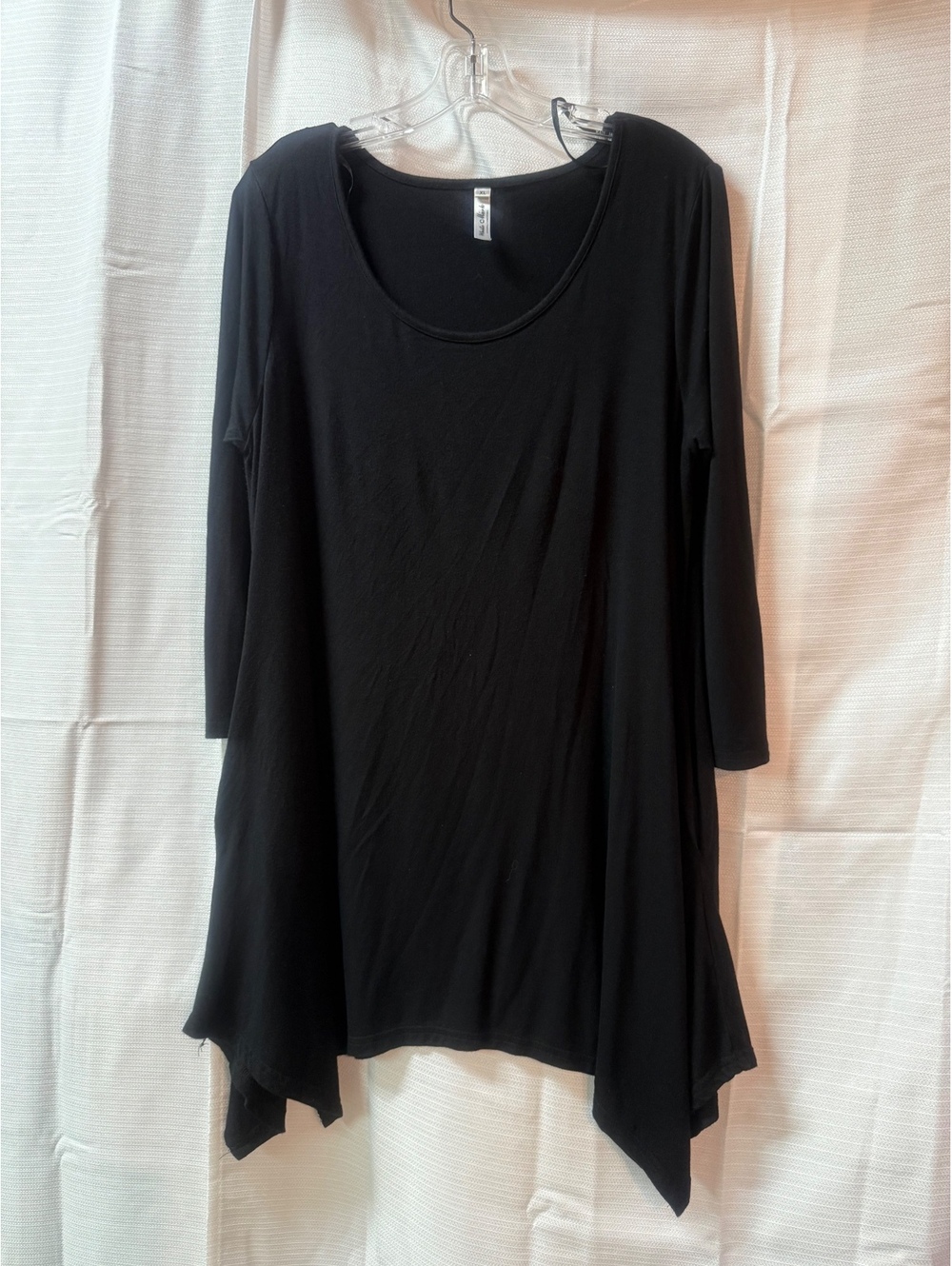 White Mark Black Rayon Spandex Long Sleeve Tunic Top XL
